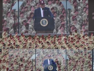 Exclusive: Donald Trump Addresses Audience from Bulletproof Glass Cage
